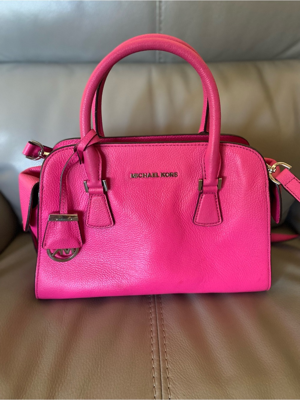 Michael Kors Hot Pink Leather Satchel